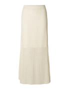 Slfagny Hw Long Knit Skirt Cream Selected Femme