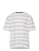 Printed Striped T-Shirt Grey Mango