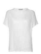 100% Linen T-Shirt White Mango