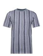 Towel Striped O-Neck Tee S/S Blue Lindbergh