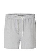 Slhcooper Seersucker Swimshorts Blue Selected Homme