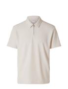 Slhrelax-Plisse Half Zip Ss Polo Ex Cream Selected Homme