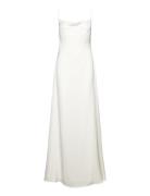 Olivia Crowl Neck Slip Bridal Gown White Malina