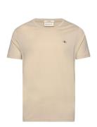 Slim Shield V-Neck T-Shirt Beige GANT