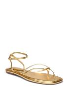 Metallic Straps Sandals Gold Mango