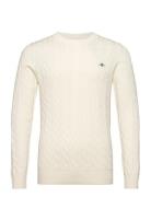 Cotton Cable C-Neck Cream GANT