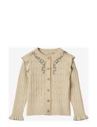 Sunny Embroidered Cardigan Beige Fliink