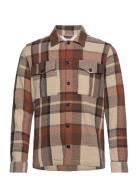 Mmgnolan Check Spring Overshirt Brown Mos Mosh Gallery