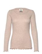 Pointella Troja Tee Ls Beige Mads Nørgaard