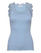 Rwbabette Sl U-Neck Long Lace Top Blue Rosemunde