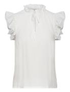 Top W/Ruffles White Rosemunde