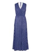 Stripe-Print Dress With Bow Blue Mango