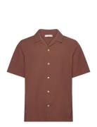 Regular-Fit 100% Seersucker Cotton Shirt Brown Mango