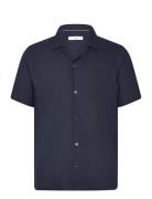 Regular-Fit 100% Seersucker Cotton Shirt Navy Mango