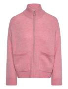 Slfsia Ras Ls Knit Zipper Cardigan Noos Pink Selected Femme