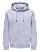 Onsceres Life Zip Thr. Hoodie Sweat Blue ONLY & SONS