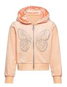 Velour Hoodie With Rhinest S Orange Lindex