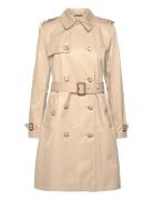 Double-Breasted Cotton-Blend Trench Coat Beige Lauren Ralph Lauren