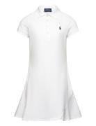 Stretch Mesh Polo Dress White Ralph Lauren Kids