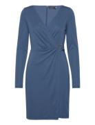 Ring-Trim Stretch Jersey Cocktail Dress Blue Lauren Ralph Lauren