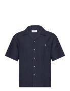 Short Sleeve Cuban Shirt Navy Percival