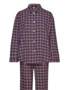 Flannel Pyjamas Set Burgundy Becksöndergaard