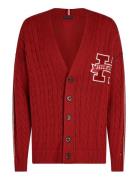 Rwb Contrast Cable Cardigan Red Tommy Hilfiger