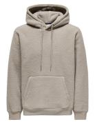 Onsemilio Reg Teddy Hoodie Sweat Vd Beige ONLY & SONS