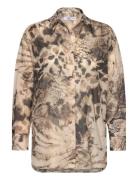 Semi-Transparent Animal-Print Shirt Beige Mango