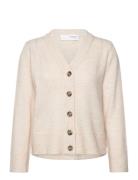 Slfmaline New Ls Knit Short Cardi Noos Cream Selected Femme