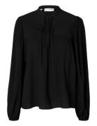 Slfkaterine Ls Tie Top B Black Selected Femme