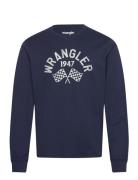 Ls Graphic Tee Navy Wrangler