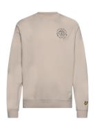 Stamp Crew Neck Sweatshirt Beige Lyle & Scott