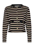 Striped Cardigan With Buttons Black Mango