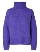 Slfgabella Ls Knit High-Neck Noos Purple Selected Femme