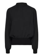 Krista Knit L/S Stand Nk Top Black French Connection