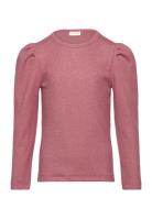 T-Shirt Ls Glitter Rib Pink Minymo