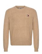 Tjm Slim Cable Knit Cneck Beige Tommy Jeans