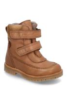 Rub Sole™ Velcro Boot Tex Brown Pom Pom