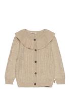 Cardigan Knit Cabel Collar Beige Petit Piao