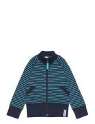 Zip Sweater Navy/Turq Str 04 86/92 Navy Geggamoja