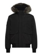 Everest Hooded Puffer Bomber Black Superdry