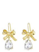 Bow Crystal Earring Gold Bud To Rose