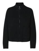 Slfsia Ras Ls Knit Zipper Cardigan Noos Black Selected Femme