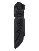 Tilda Satin Dress Navy Ahlvar Gallery