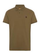 Millers River Pique Short Sleeve Polo Dark Olive Khaki Timberland