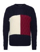 Cable Flag Sweater Navy Tommy Hilfiger