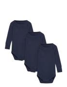 3 Pack Rib Jersey Long Sleeve Body Navy Copenhagen Colors