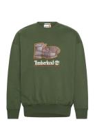 New Box Fit Badge Crew Neck Black Forest Green Green Timberland