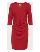 Kaindia V-Neck 3/4 Sl Dress Red Kaffe